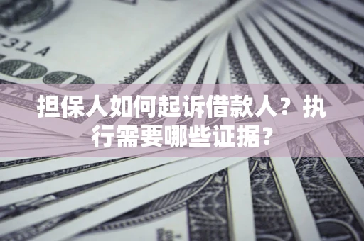 武汉担保人如何起诉借款人？执行需要哪些证据？