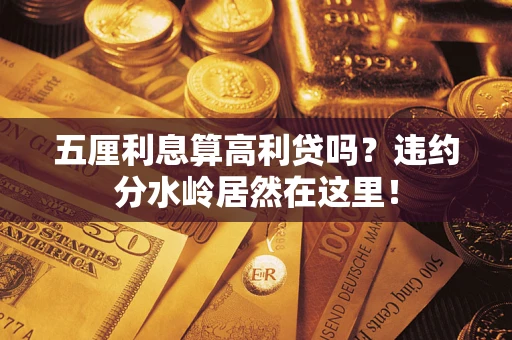 武汉五厘利息算高利贷吗？违约分水岭居然在这里！