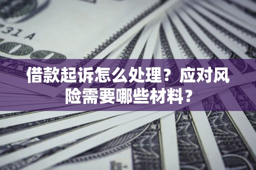 武汉借款起诉怎么处理？应对风险需要哪些材料？