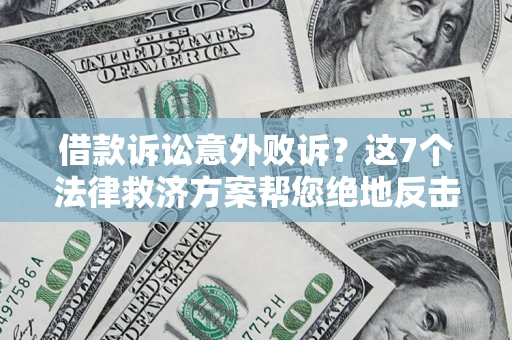 武汉借款诉讼意外败诉？这7个法律救济方案帮您绝地反击！