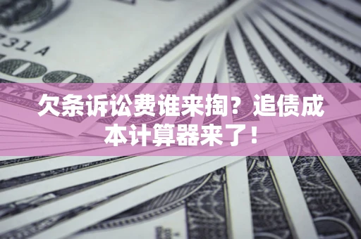 武汉欠条诉讼费谁来掏？追债成本计算器来了！