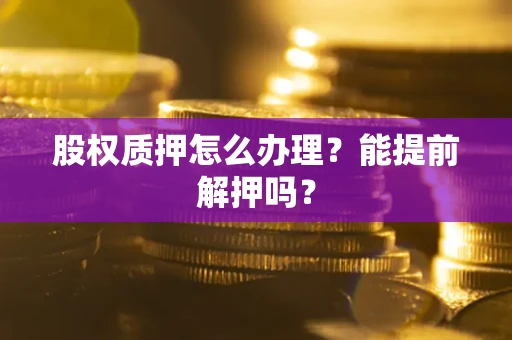 武汉股权质押怎么办理？能提前解押吗？